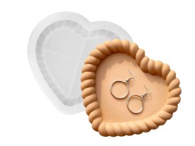 Molde silicona corazon bordes de cuerdas